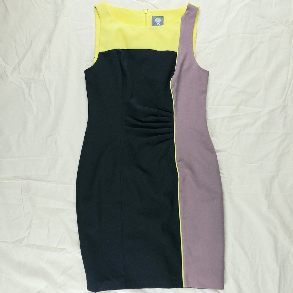 Vince Camuto Asymmetric Black Sheath Dress 6